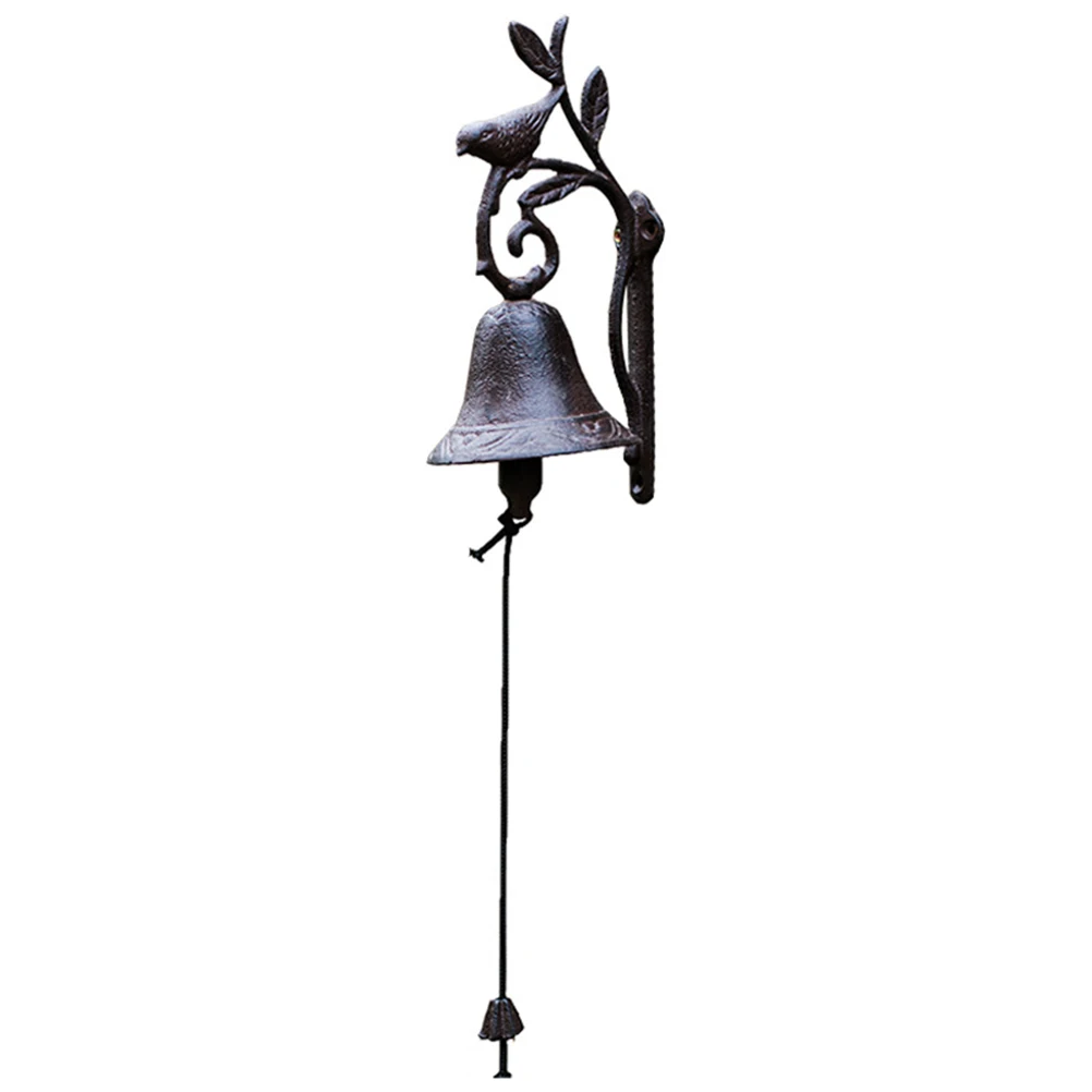 

Cast Iron Flower Bird Bell Rustic Decorative Wall Hanging Home Decoration Farmhouse Doorbell Retro Style