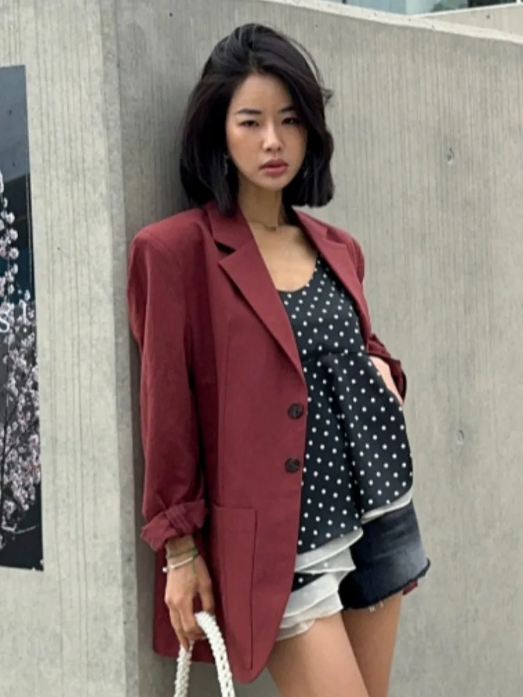 Chemisier Double couche à ourlet à volants pour femmes, nouvelle collection d'été, porte Dongda, inclinée irrégulière, sangle à pois, gilet pour les déplacements