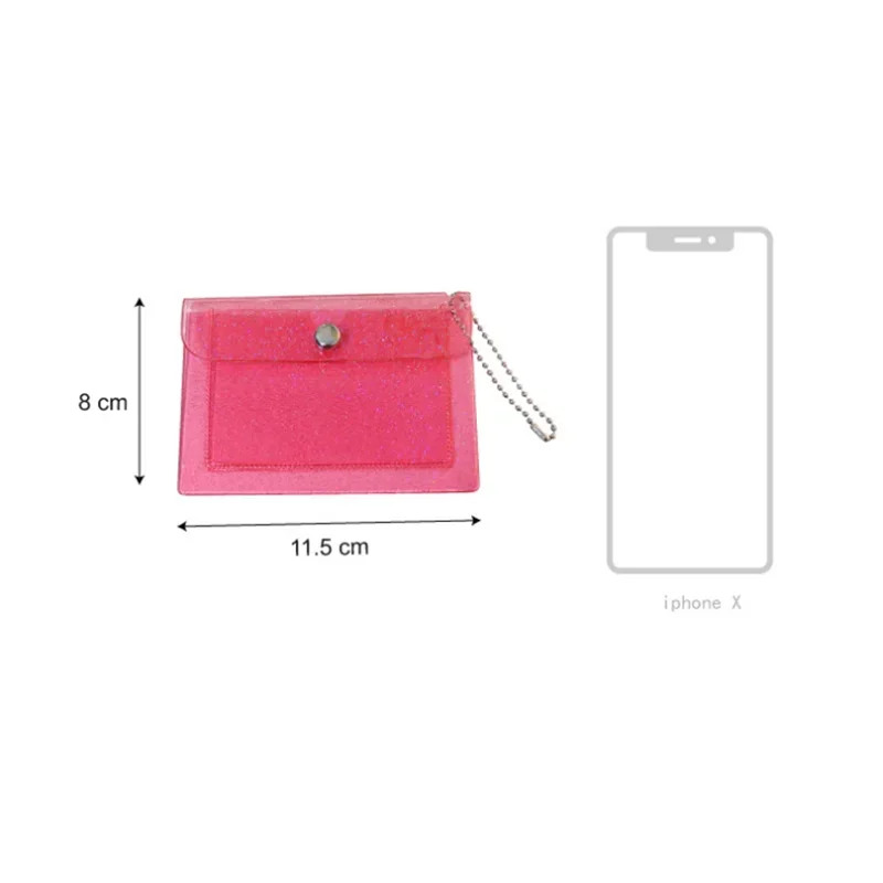 Glitter Transparent Waterproof Pvc Women   Business Card Holder Men Credit Card Bag Id  Mini Wallet Jelly Coin Purse