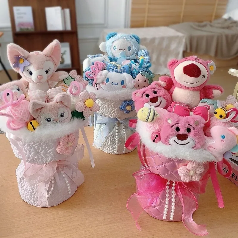 

Kuromi Hello Kitty Anime Kawaii MINISO Lovely Doll Flower Bouquet Cute Cartoon Cinnamoroll Lovely Doll Flower Gifts for Girls