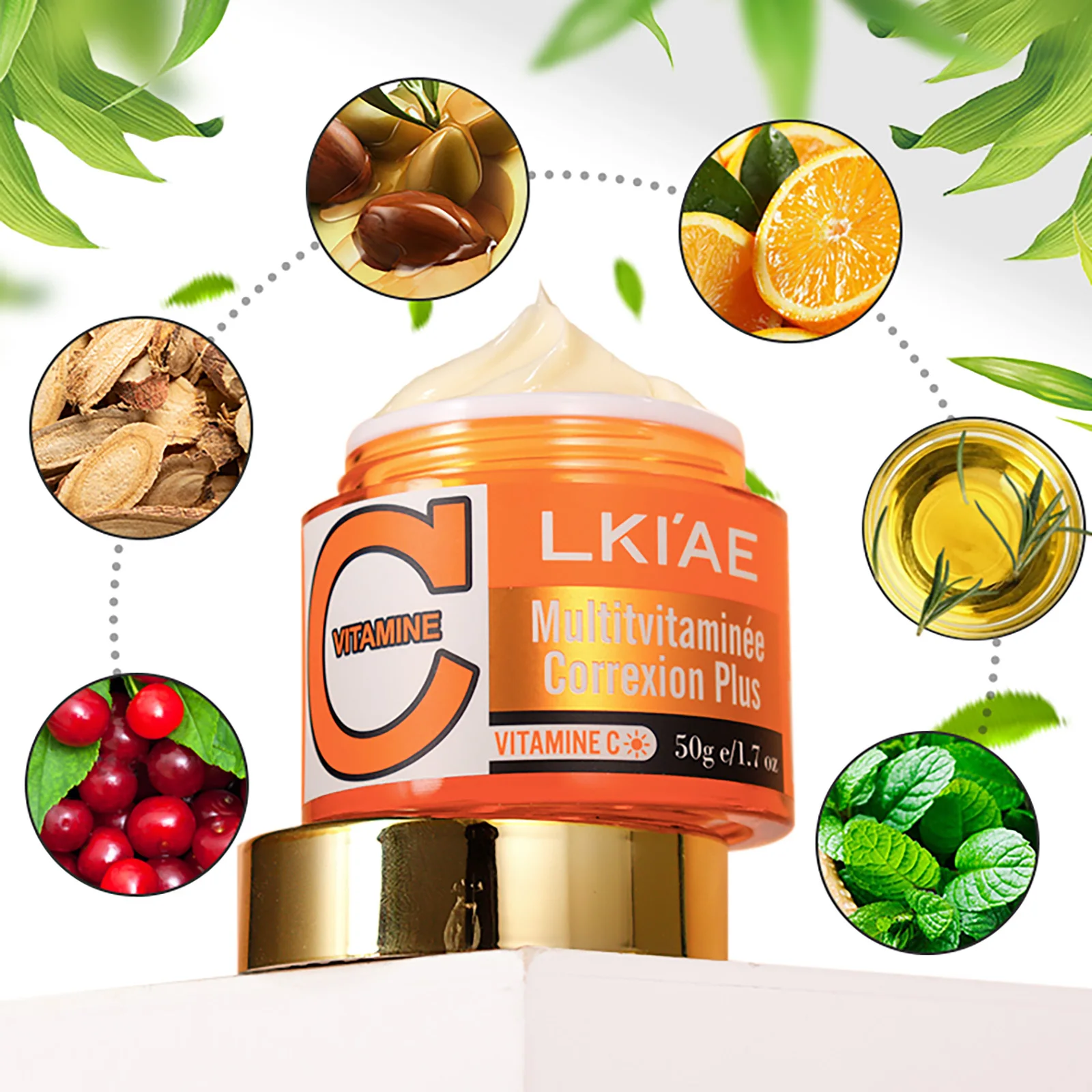 كريم تبييض الوجه للفيتامينات C والفيتامينات، يقلل من البقع الداكنة، كريم الوجه النهاري والليل لجميع أنواع البشرة #4