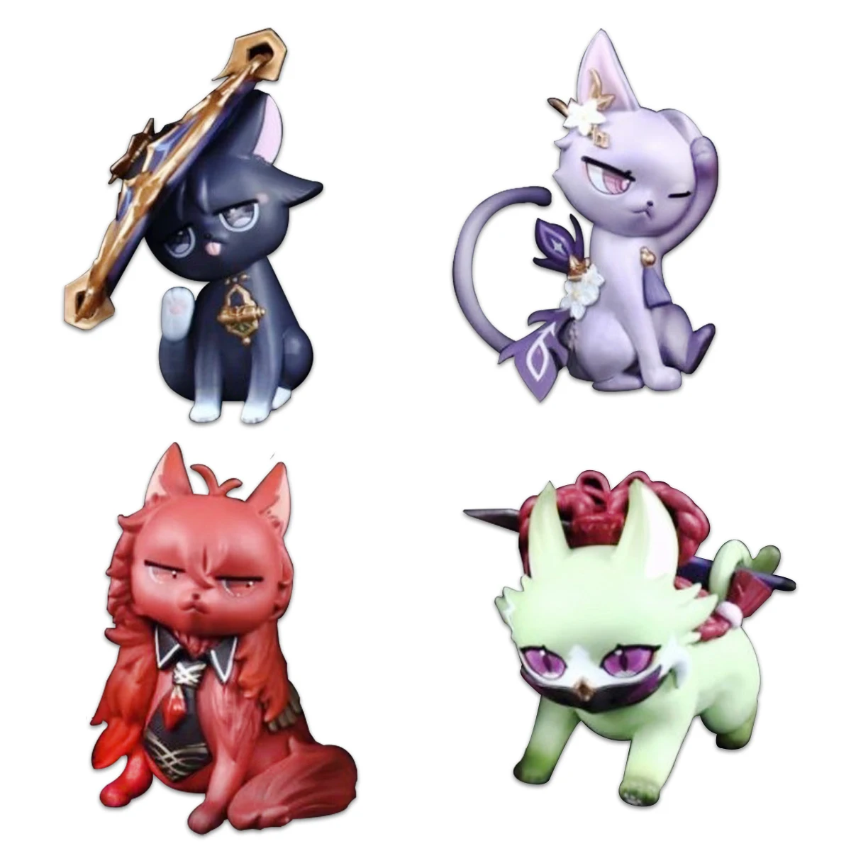 11cm Anime Genshin Figur Kuki Shinobu Wanderer Katze Keqing niedlichen Kawayi Modell Spiel Diluc Ragnvindr Spielzeug Geschenk PVC sammeln Aktion