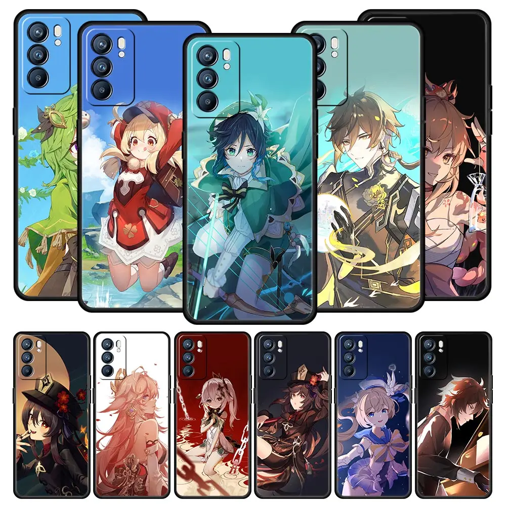 Genshin impact Baizhu Case For Oppo Reno8 Reno7 Reno6 Pro Plus A54 5G Find X6 X5 A53 A52 A9 A15 A95 A17 A16 A76 A74 A57 Cover