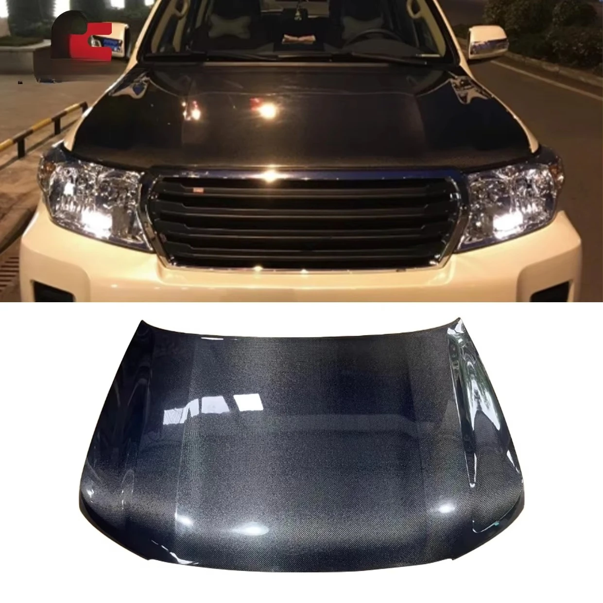 

For Land Cruiser LC200 2008 Carbon Fiber Hood Engine Cover Bonnet Body Kit Accessories