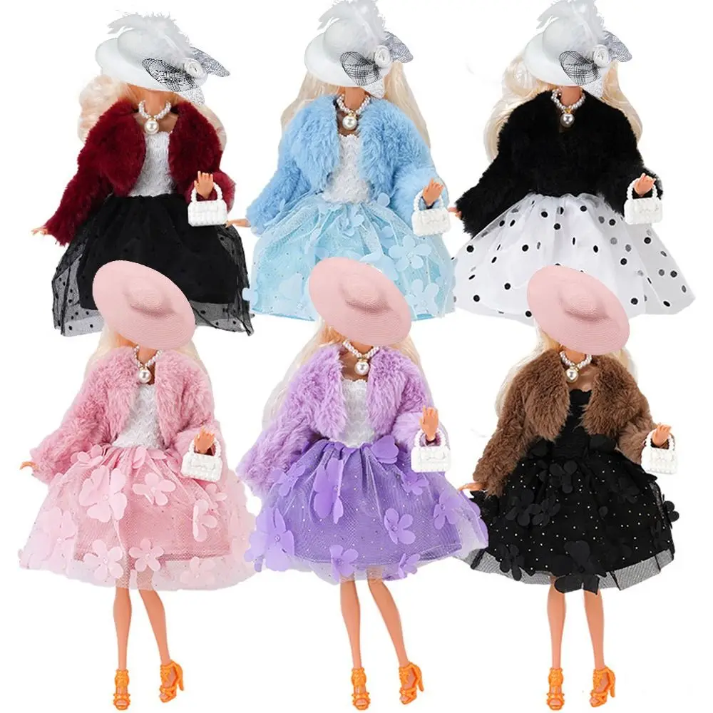 New 1/6 /30CM Doll Clothes Doll Accessories Multicolor Doll Overcoat Dress Set DIY Dress Up Hairy Coat Mini Plush Coat Toy