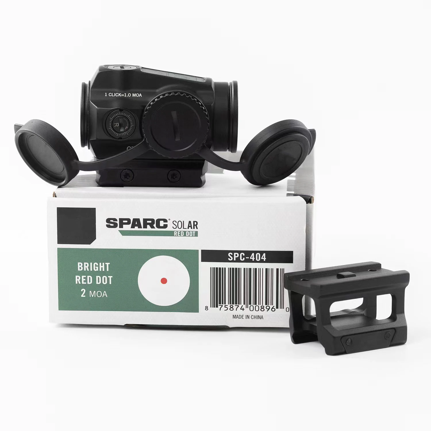 Optical SPARC-SOLAR Red Dot Sight 2 MOA Reticle Riflescope Lower 1/3 Co-Witness 20MM Picatinny Rail Mount