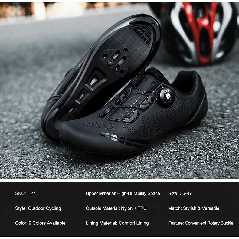 Atmungsaktive Radsportschuhe für Herren MTB Mountainbike Klickschuhe mit Harter Sohle Professionelle Renn- und Wettkampfschuhe SPD Damen Rennradschuhe – Detail 7