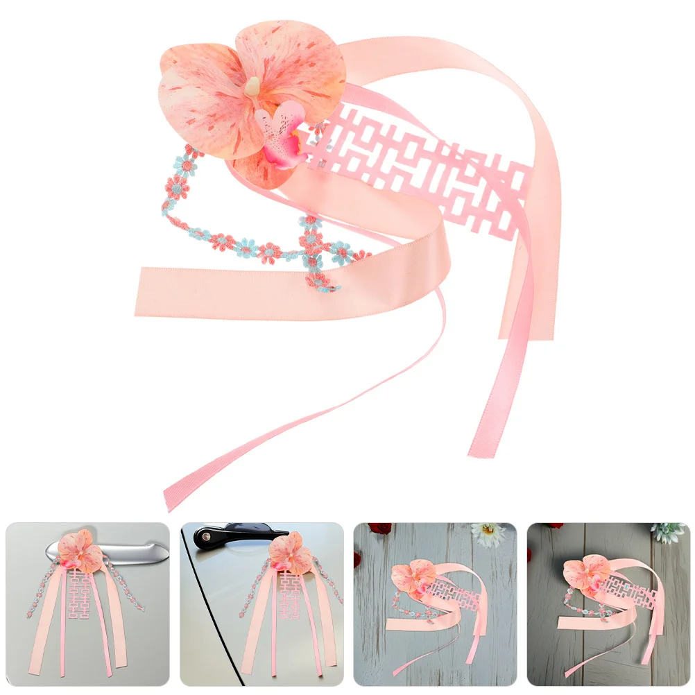 

2Pcs Wedding Car Decoration Artificial Butterfly Orchid Flowers Car Door Handle Rearview Mirror Romantic Floral Ornaments