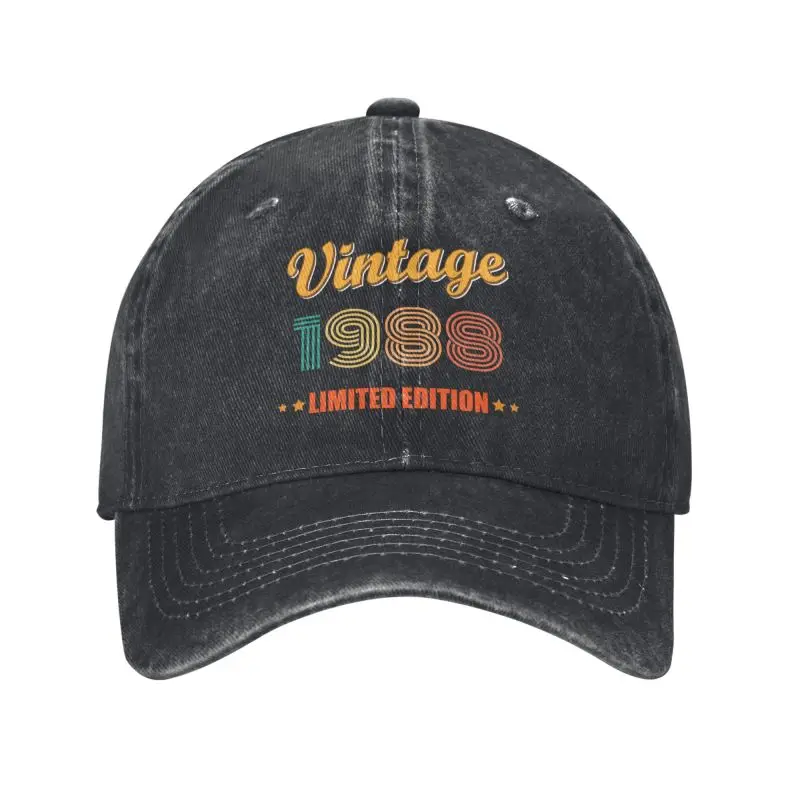 Custom Punk Unisex Cotton Vintage 1988 Limited Edition Birthday Gifts Baseball Cap Adult Adjustable Dad Hat Women Men Outdoor