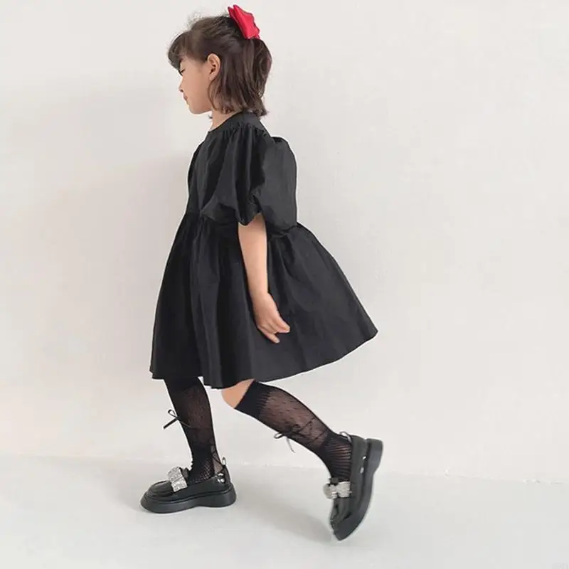 

D5QA Girl Lace Baby Girls Socks Princess Knee High Wedding Mesh Toddler Girls Socks