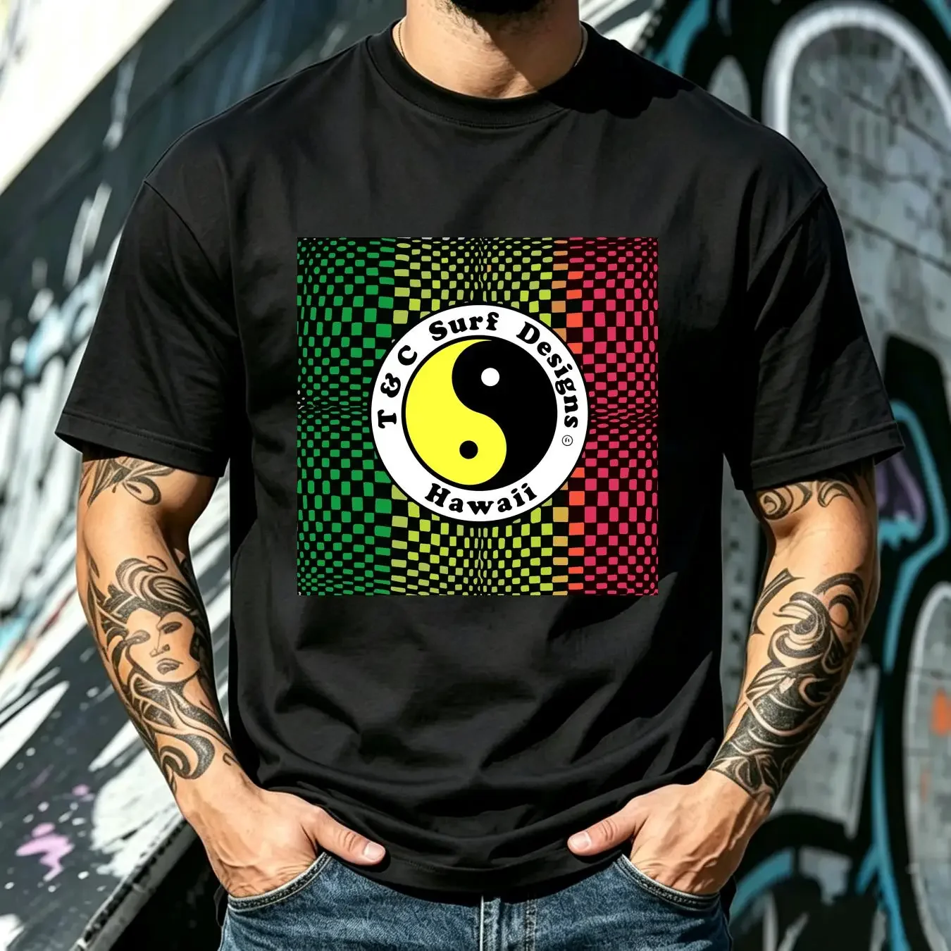 washed T Shirt Vintage 80s C Surf Designs Town and Country Hawaii long or short sleeves vintage Washed graphic designer clothes