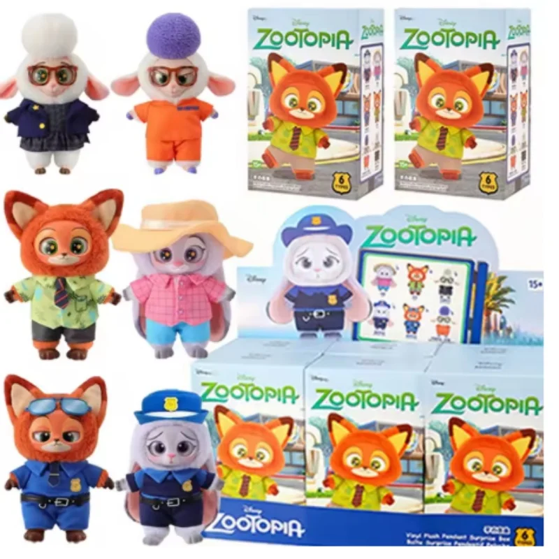 

New Zootopia Vinyl Series Blind Box Cute Cartoon Character Vinyl Plush Bag Pendant Toy Doll Mystery Box Trendy Toys Gift