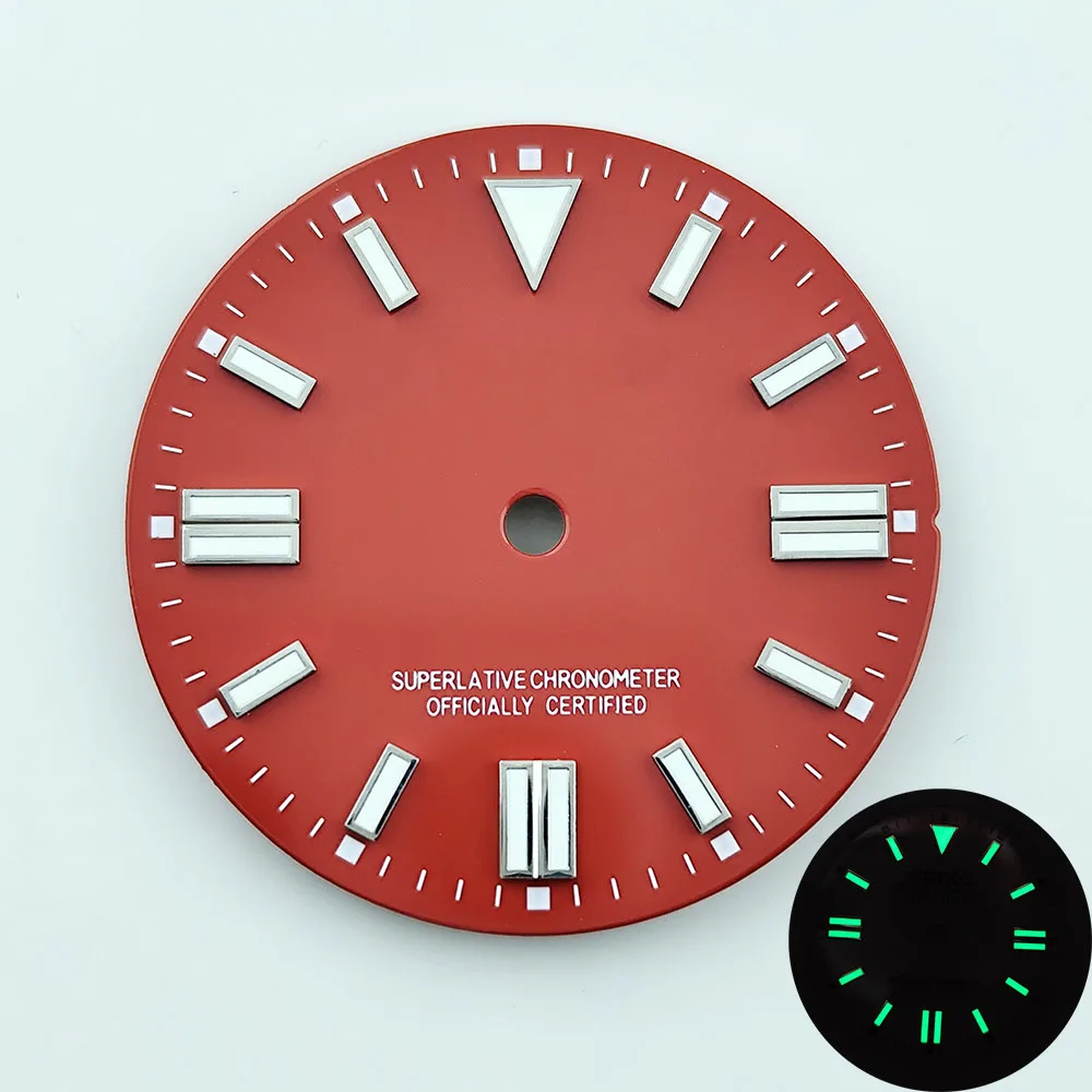 NH35 dial NH36 dial Watch dial S dial Green Luminous dial Suitable for NH35 NH36 movement watch accessories Watch repair tool