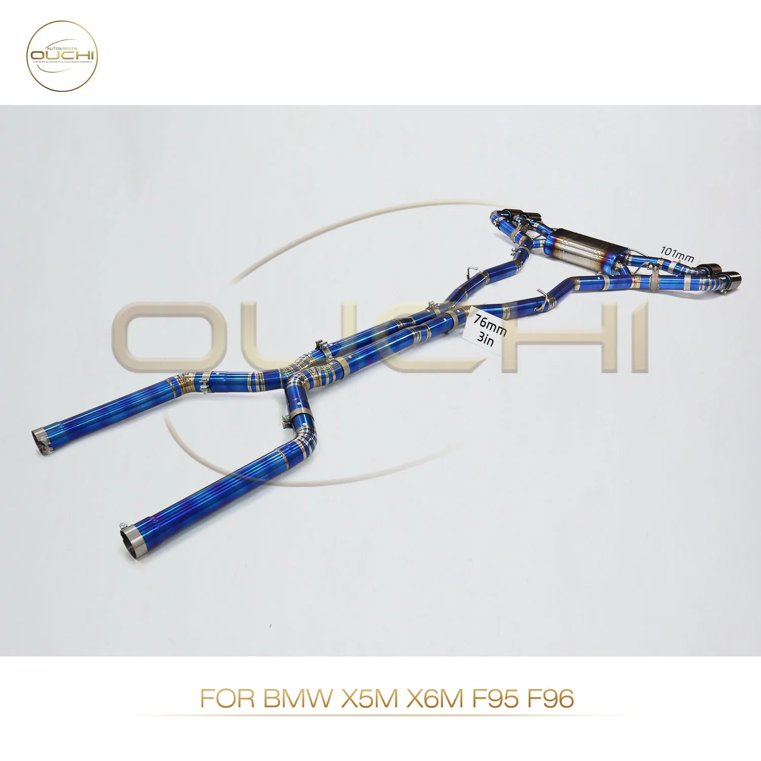

OUCHI Customization TC4 Catback for BMW X5M X6M F95 F96 X-Pipe Design Electronic Valves Exhaust Muffler Auto Parts