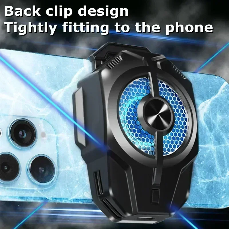 S21 Universele Mobiele Telefoon Koeler met RGB Kleurrijke Licht Back-clip Halfgeleider Snelle Koelventilator Radiator voor IOS Android PUBG