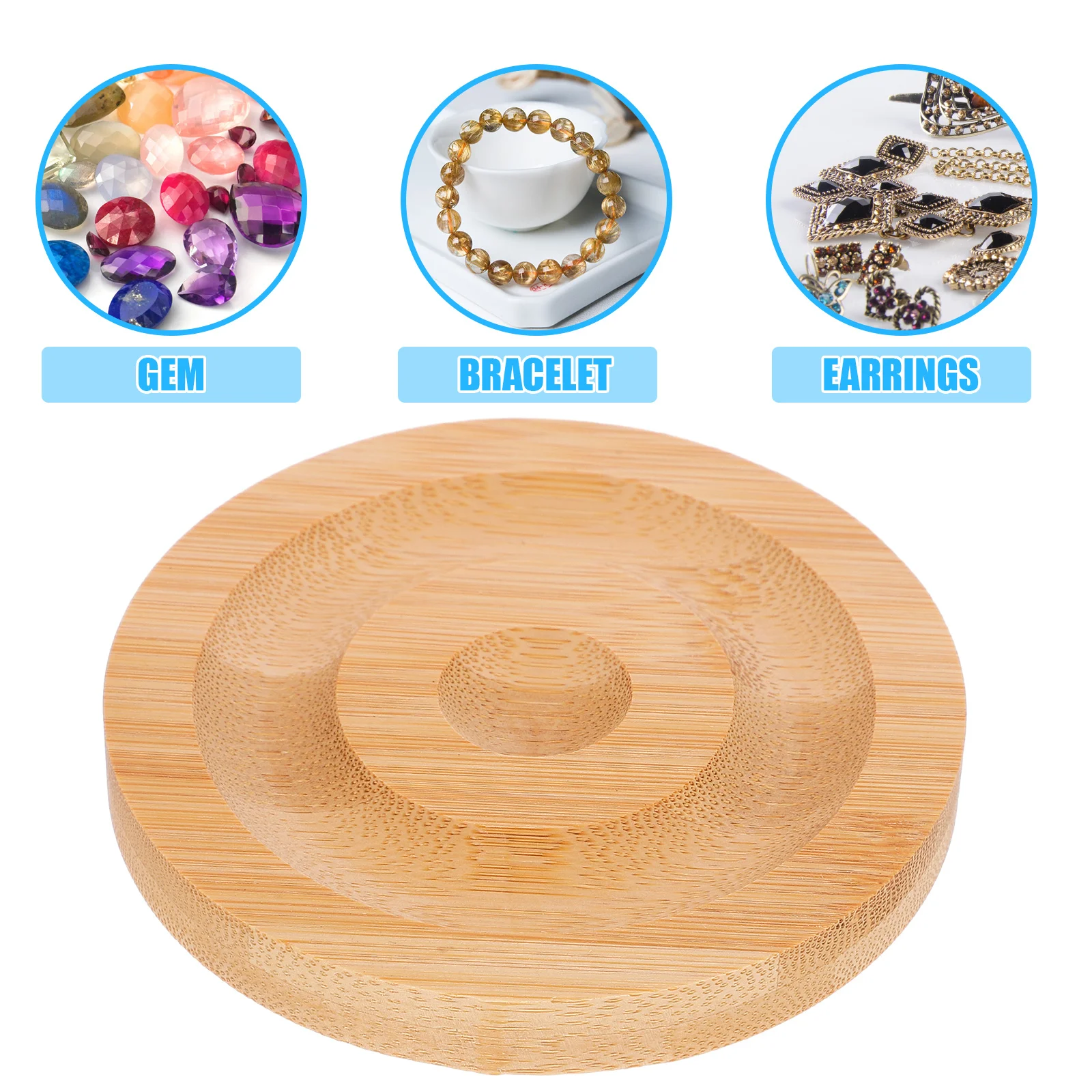 

Wood Bracelet Display Plate Durable Jewelry Tray for Bracelets Bangles Beaded Storage Jewelry Photo Prop Desktop Tray