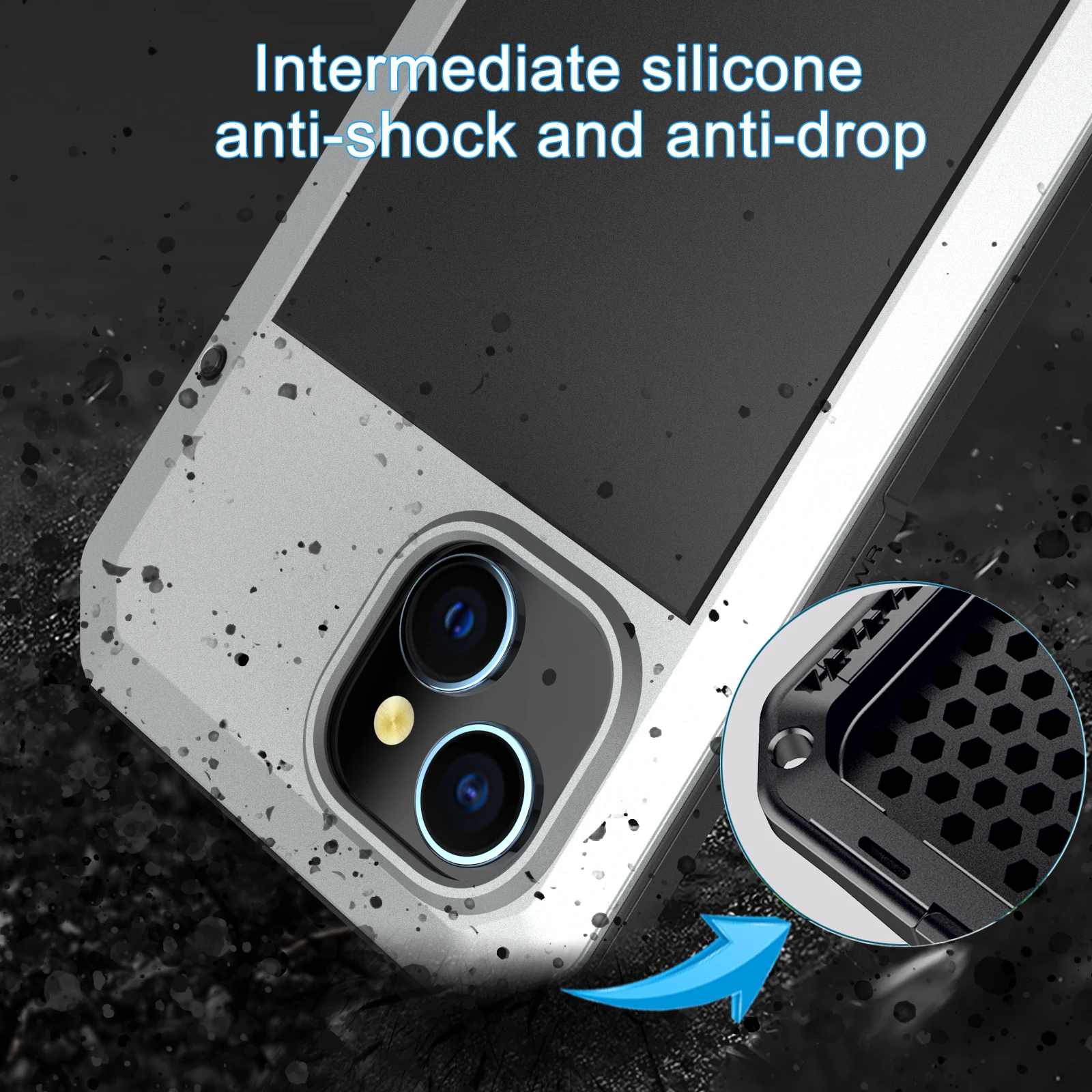 Neue Metall-Schutzhülle mit Rutschfester, Stoßfester 360-Grad-Vollschutz-Funktion für iPhone 16, 15, Xs Max, 11, 12, 13, 14 Serie – Detail 17