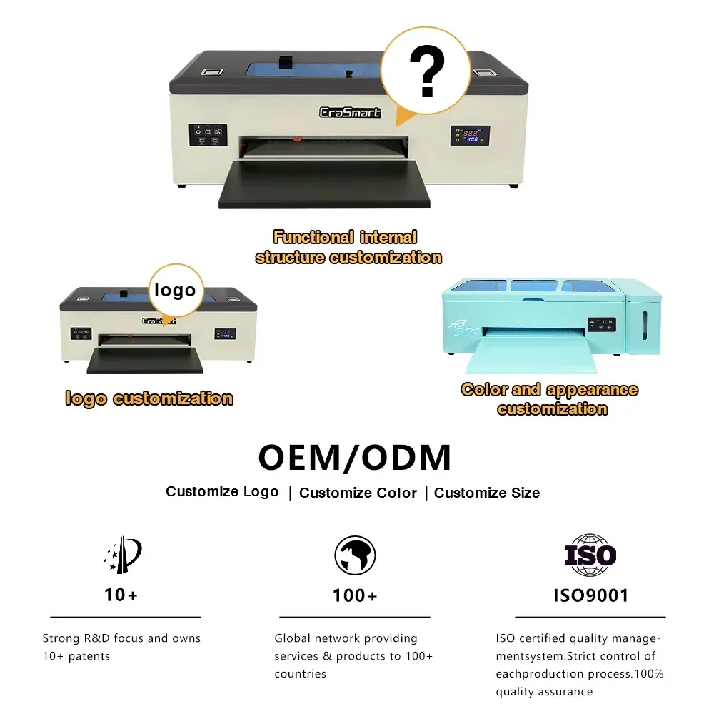 Erasmart a3 dtf printer printing machine digital t-shirt printing machine printer for clothes 30cm dual xp600  head DTF printer