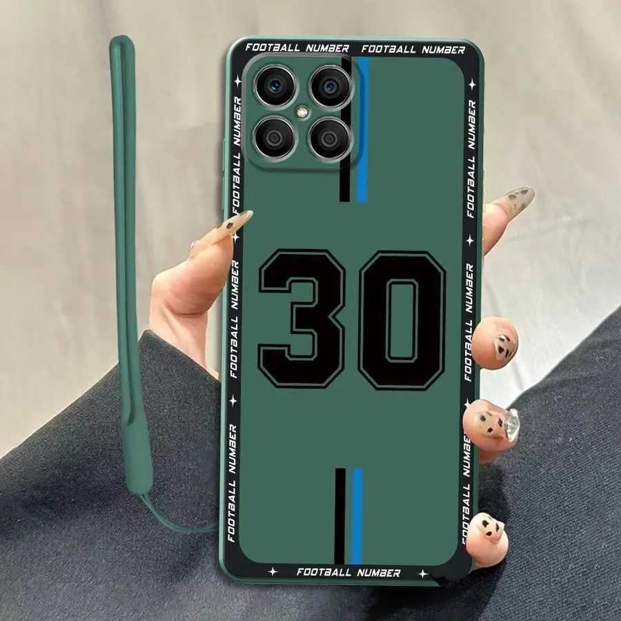 FootBall Number Case for Honor X9b X5c X9C X7d X7a X9a X8b X8a X7b X9D Soft Funda Phone Cover