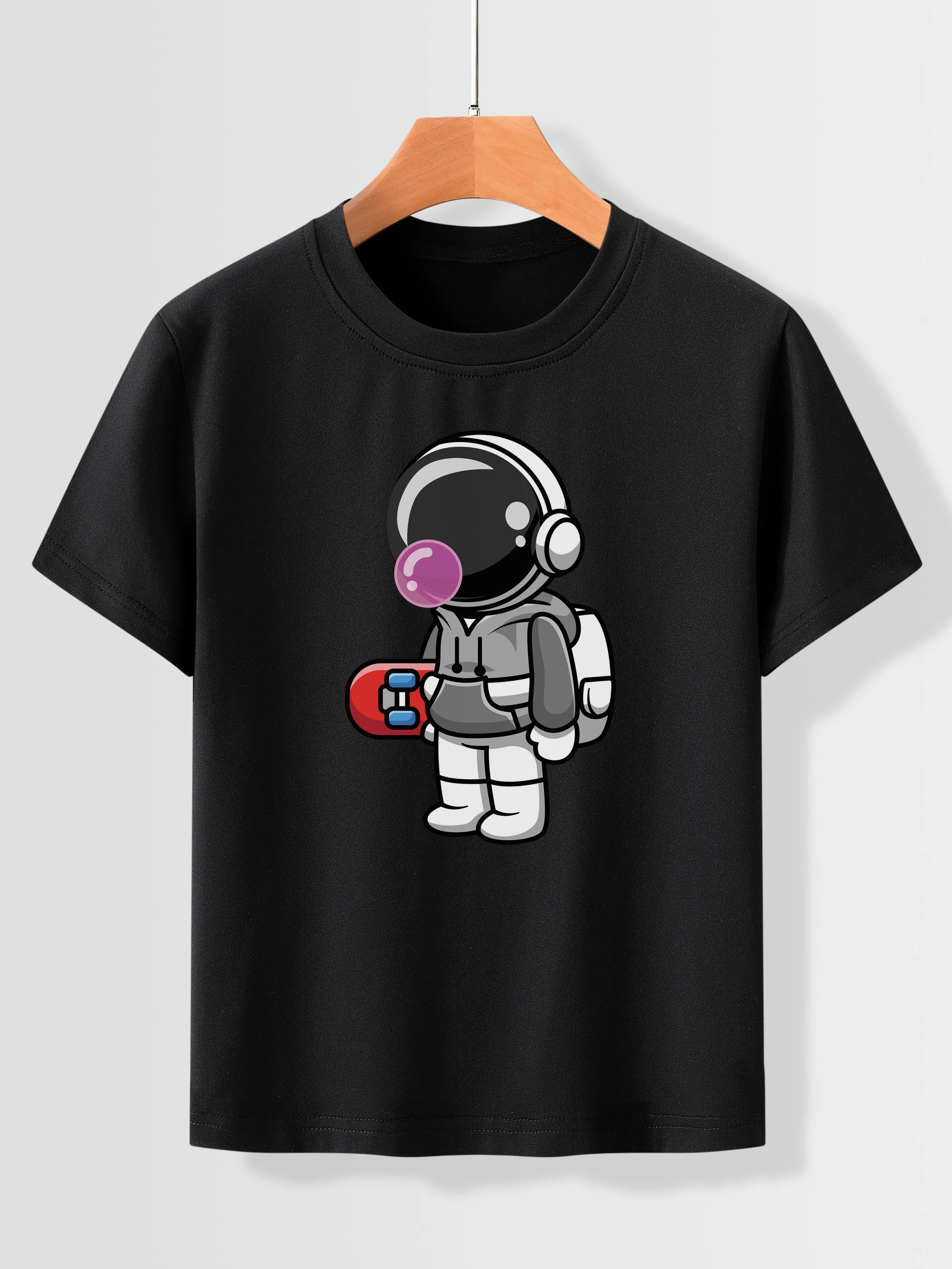 

Cartoon Astronaut Graphic Printing Summer Autumn Winter Cotton Men and Women T-shirt Short Sleeve Luxury Outdoor Sports Brand