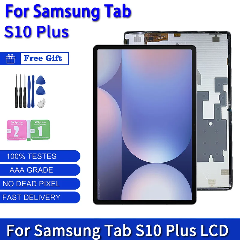 

12.4'' AMOLED For Samsung Tab S10 Plus X820 X826B Display Touch Screen Digitizer For Samsung Tab S10+ X820N X826N LCD