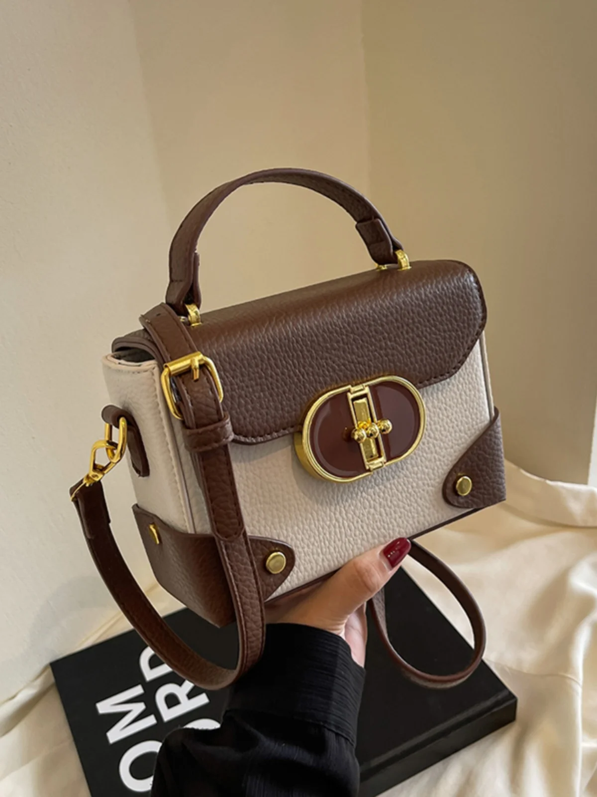 Bolsa Crossbody quadrada para mulheres, vermelha e preta, Mini Box Handbag, sacola, nova marca, moda de luxo, Designer, Gails, 2023