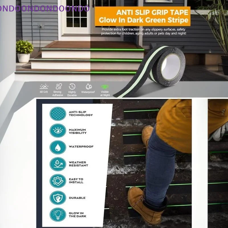 Glow In Dark Anti Slip Grip Tape 1 Roll Waterproof PVC Emery Easy to Cut for Custom Size Stairs Floor