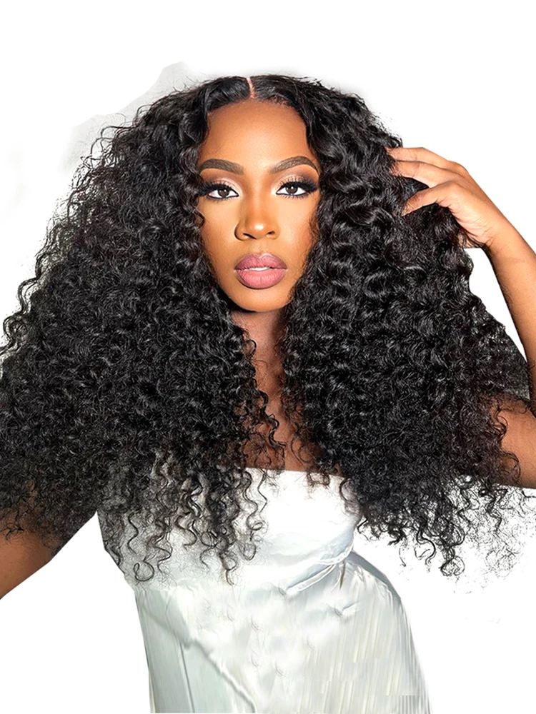 Wear Go Perücke, ISEE HAIR, vorgebleichte Knoten, verworrene lockige HD-Spitze, leimlose Echthaarperücken, bereit zum Mitnehmen, vorgeschnittene, vorgezupfte Spitzenperücke mit Haaransatz