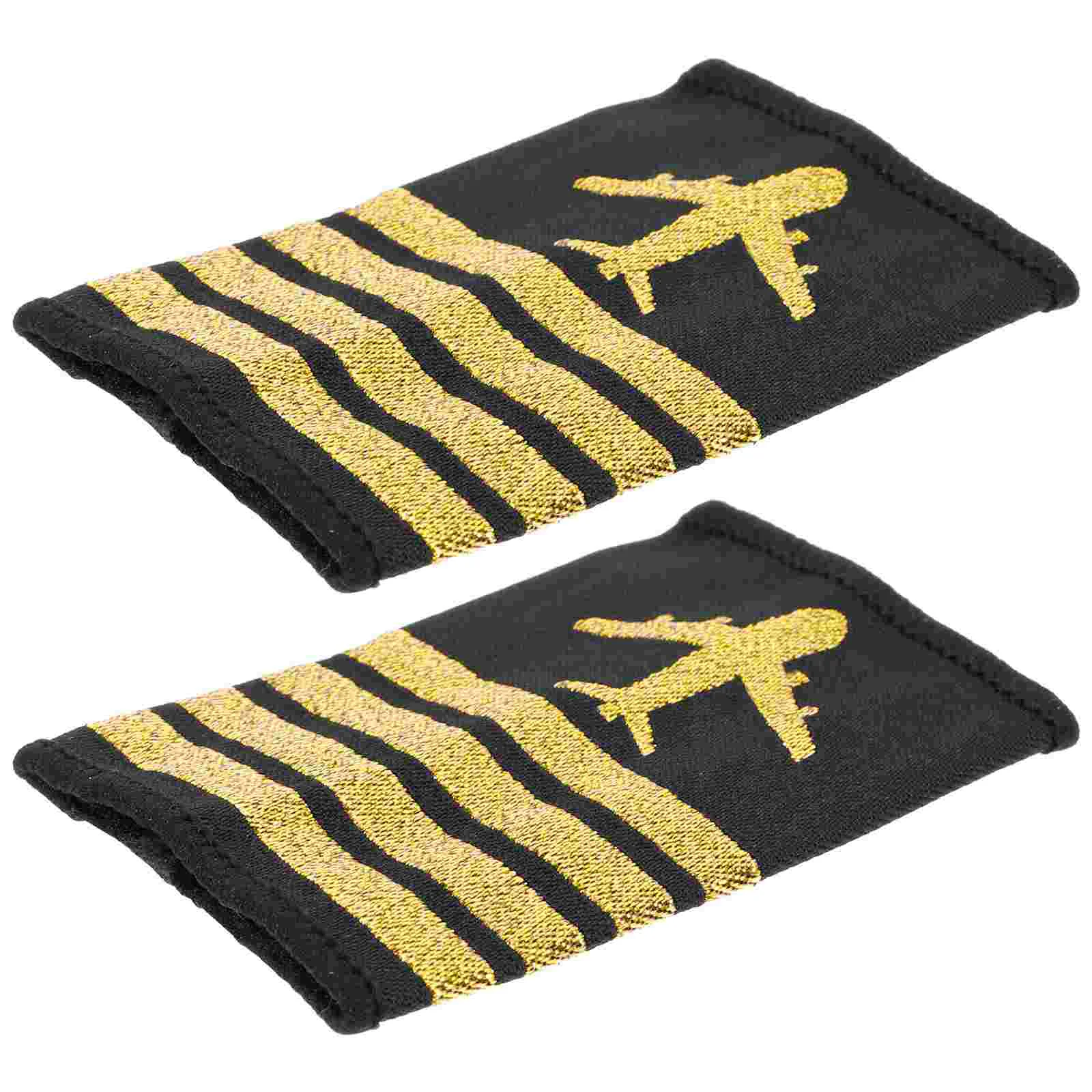

2 Pcs Pilot's Epaulettes Vintage Shoulder Applique Airpl Traditional Epaulets Accessories Planes Uniform Decorations Boards The