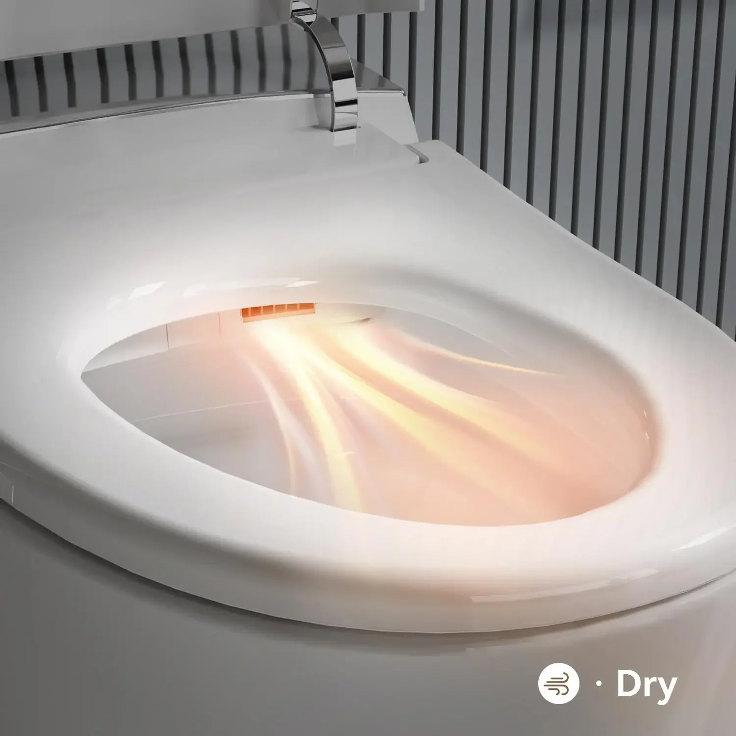 Luxe slim toilet met ingebouwd bidet, bidettoilet met verwarmde zitting, langwerpig Japans toilet met automatische spoeling, droger,