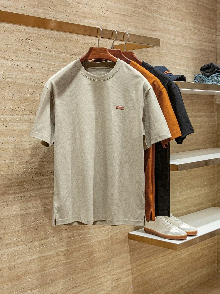 

ZZ Lyocell Acetic Acid Moisture Absorbing and Breathable Men's Casual Crew Neck Short Sleeve T-Shirt