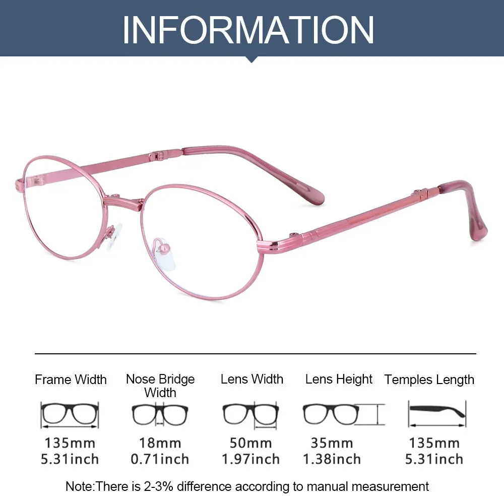 Lunettes de lecture pliables pour femmes, lunettes de lecture bifocales de loin et de près portables avec dioptrie + 1.0 + 1.5 + 2.0 + 2.5 à + 4.0