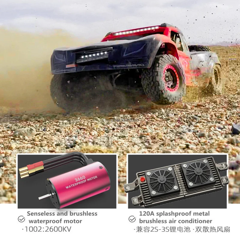 1∶10 Brushless Metal Hydraulic Shock Absorber 90KM/H Radio Control Racing Car 8CH Waterproof 4WD ESP LED Lighting RC Car Truck