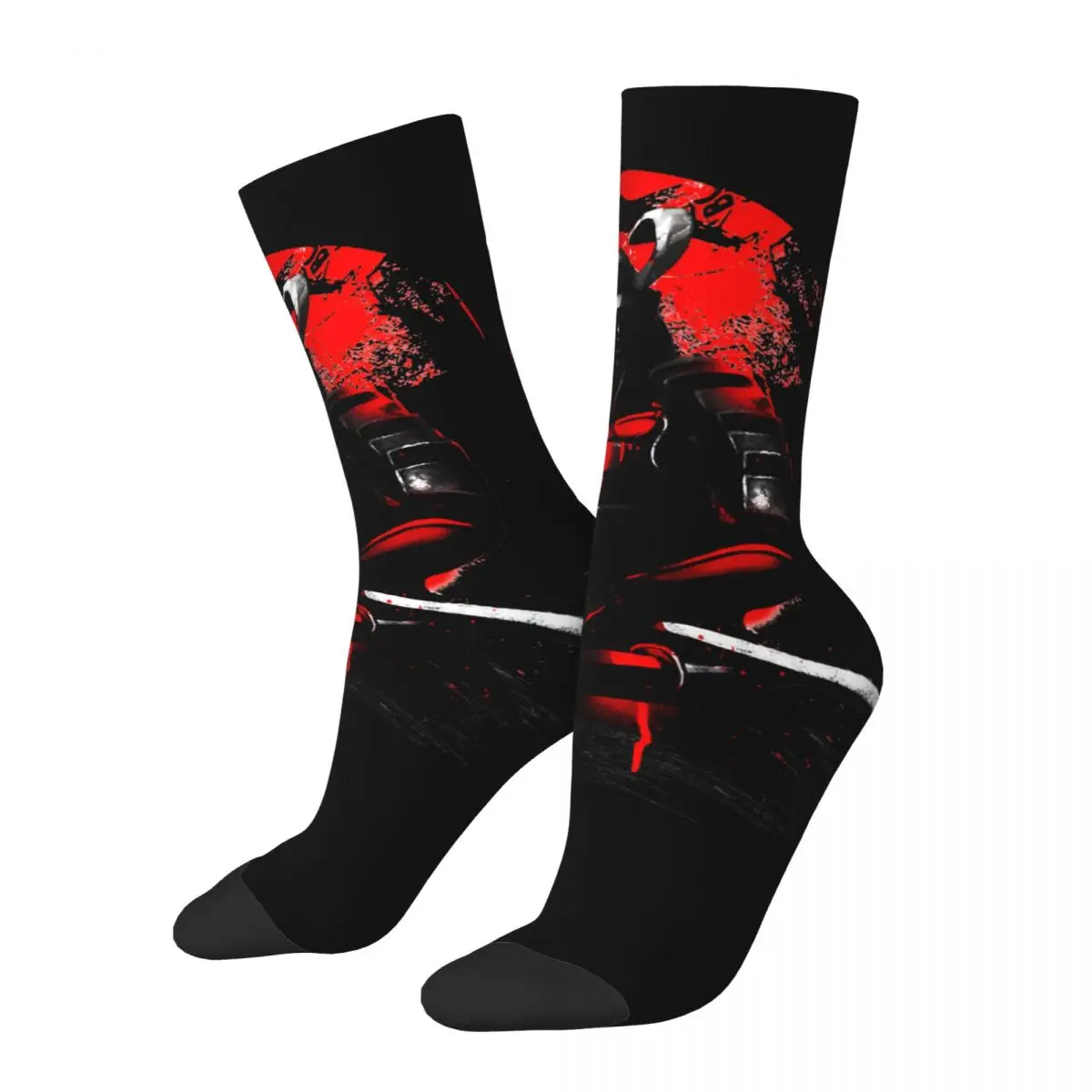 

Funny Crazy compression Samurai Warrior Sock for Men Hip Hop Harajuku Samurai Happy Quality Pattern Printed Boys Crew Sock