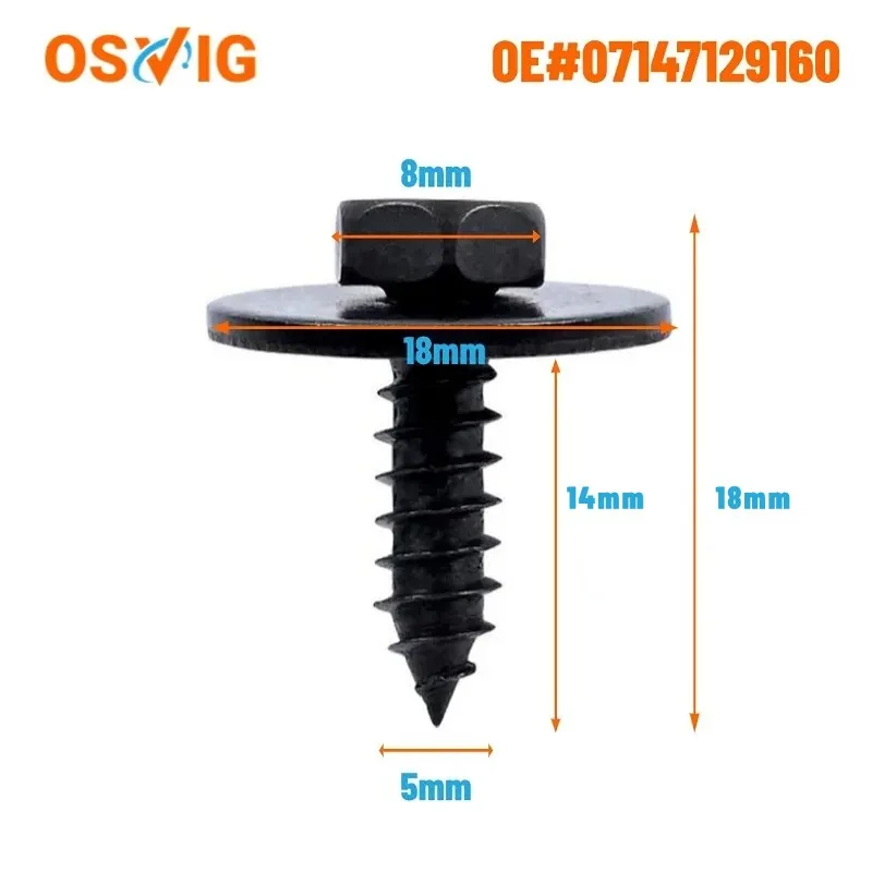 

10pcs Oe# 07147129160 Screw Bolt Retainer Fender Liner Under Cover Screw For Bmw Screw Retainer Fastener Clips Bolt Universal