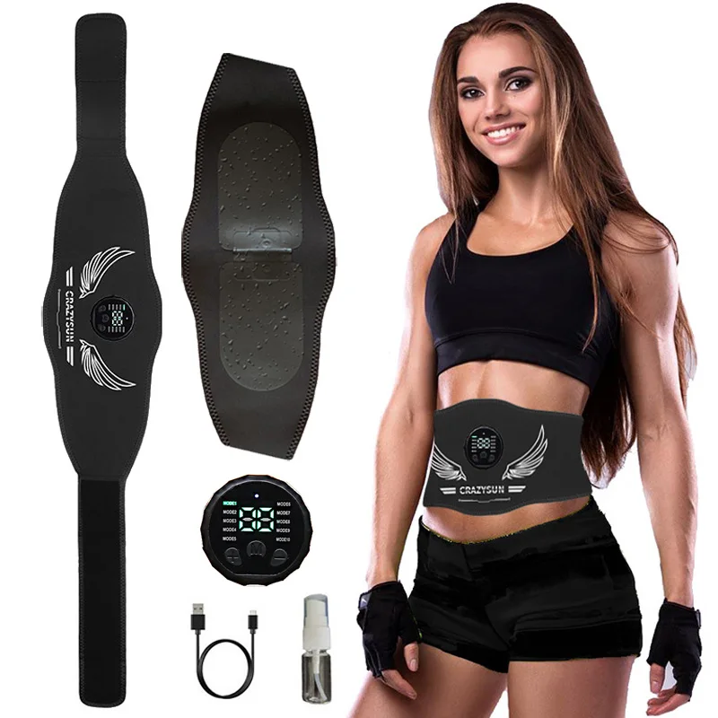 

Abdominal Toning Belt Smart Muscle Toner EMS Muscle Stimulator USB Rechargeable Body Shaping Massager Home Gym Fitness Equipment