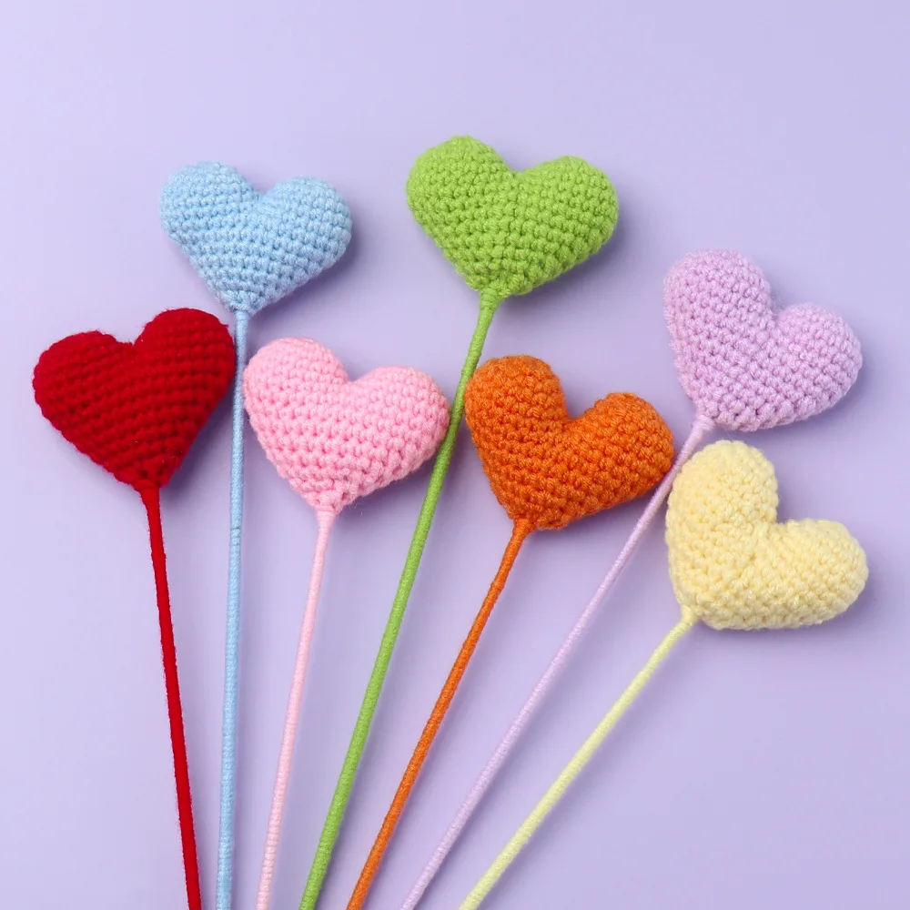 Artificial rose sunflowers Tulip carnations Finished Knitted Crochet Bouquets Gifts For Valentine Mothers Birthday Graduation