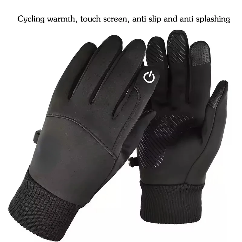 Winter skiing warm gloves for men, outdoor cycling, waterproof, anti-slip, thick female couple, touch mask