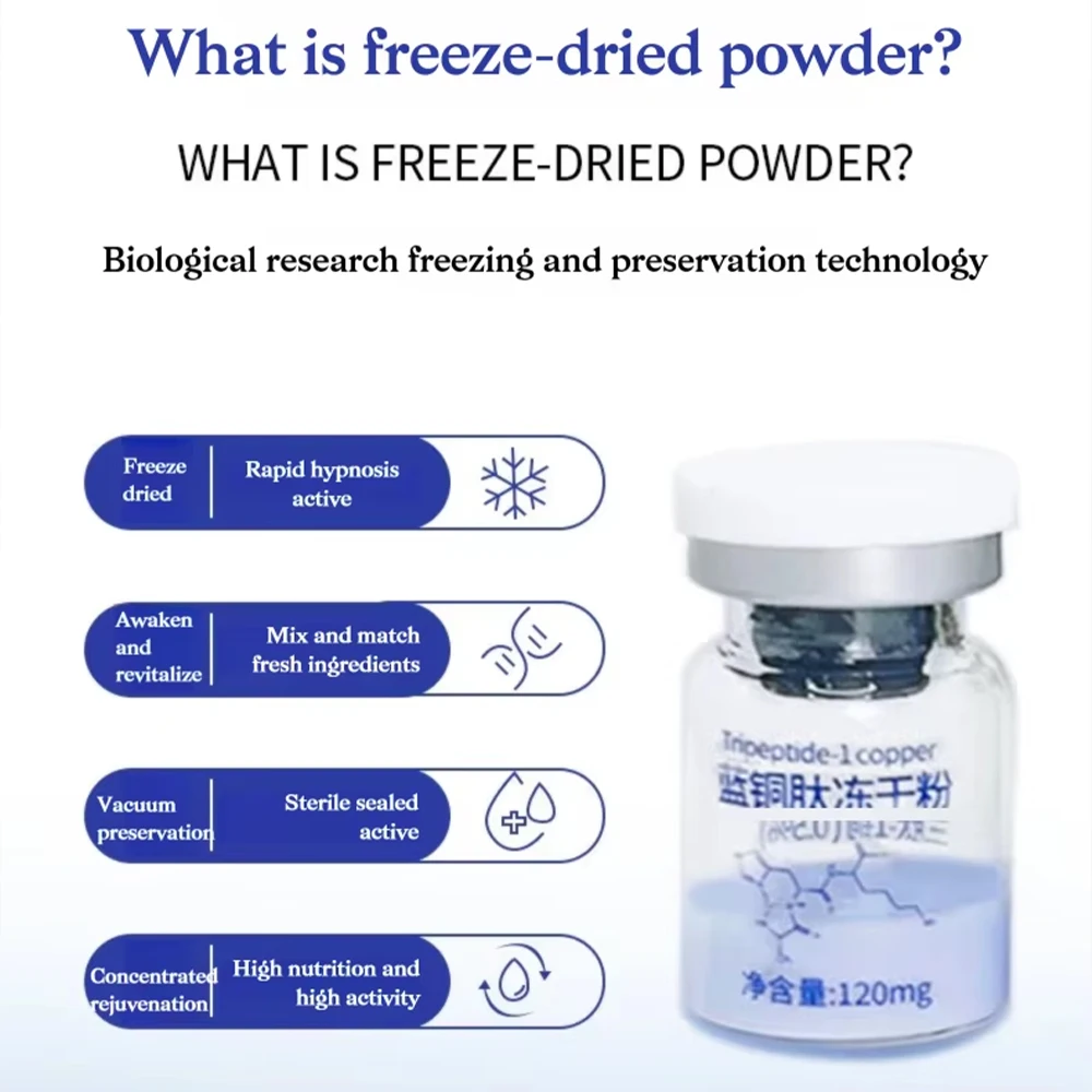 GHK-Cu Blue Copper Lyophilized Powder for Sensitive Skin, Firming Hydrating Brightening Skin Care, 1 Kit