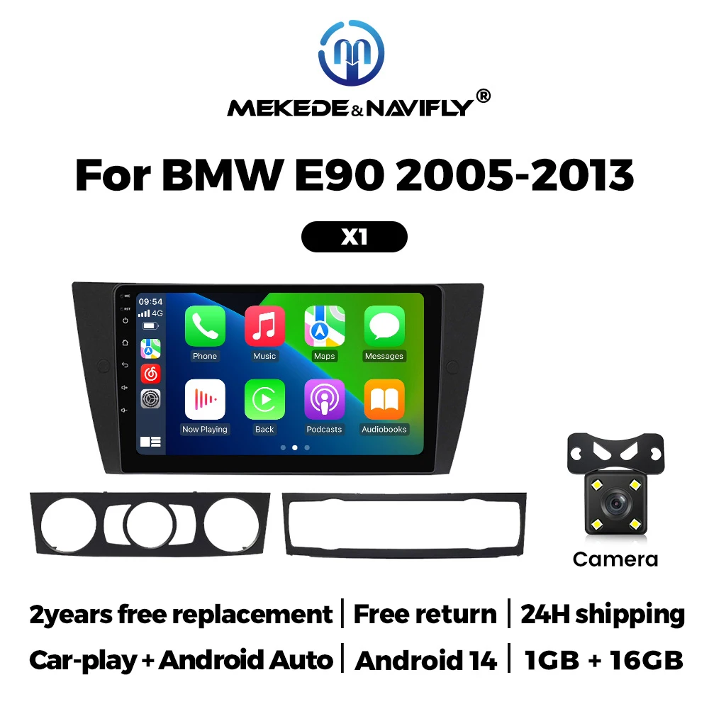 MEKEDE Android Auto Radio Scherm Voor BMW E90 E91 E92 E93 2005-2013 Draadloze Carplay WIFI Auto Multimedia stereo Video Speler - afbeelding 1
