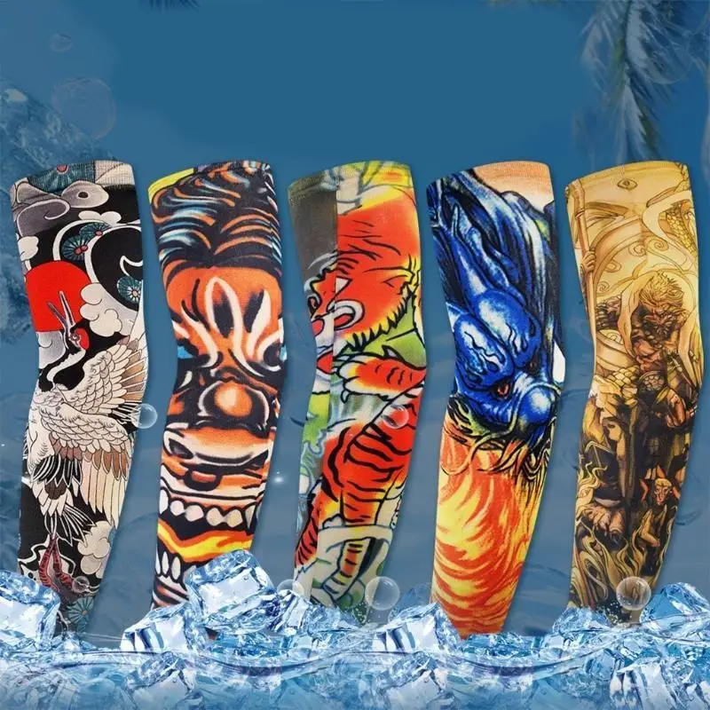 

N7YE Unisex Arm Sleeve Pattern Arm Stockings For Festivals And Athletic Activities Cool Pattern Sleeves For Halloween