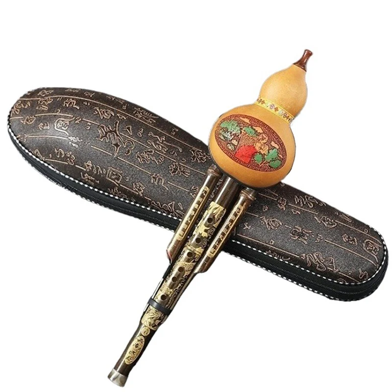 

Purple Bamboo Hulusi C/ B Flat Key Professional Gourd Cucurbit Children Adult Wind Musical Instruments Handmade Anti-drop Hulusi