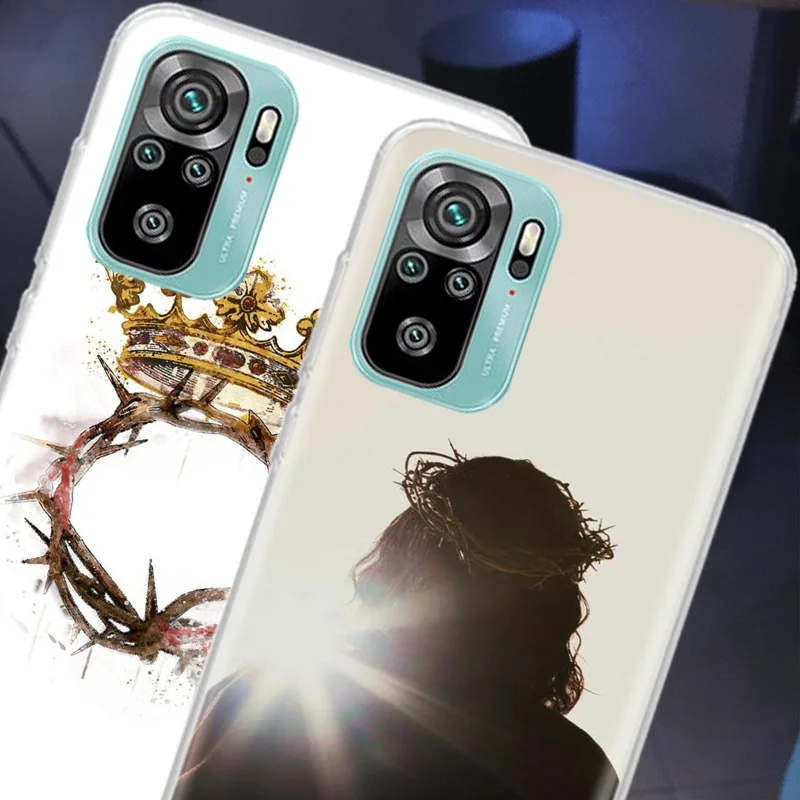 Jesus, The Crown of Thorns Phone Case For Xiaomi Poco X6 X5 X4 F4 GT X3 NFC F6 Pro 5G M5 M5S M4 M3 Mi F5 F3 F2 F1 Clear Cover Co