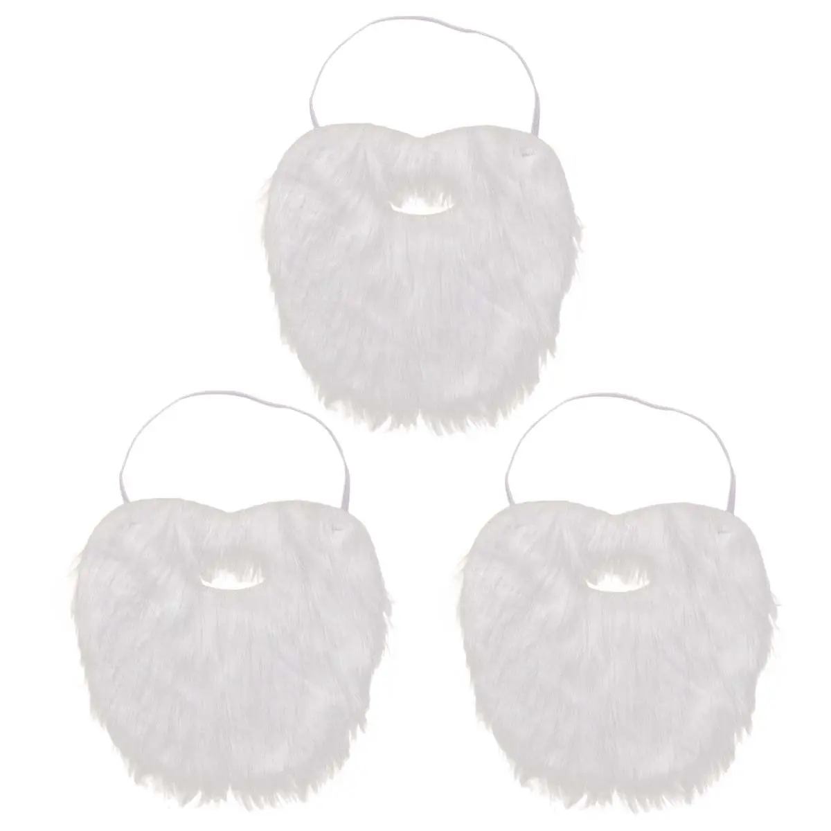 

Набор из 3 белых бородок Санты, универсальный размер для всех полов, для рождественских праздников, вечеринок, косплея, костюма Санта-Клауса, украшение для лица