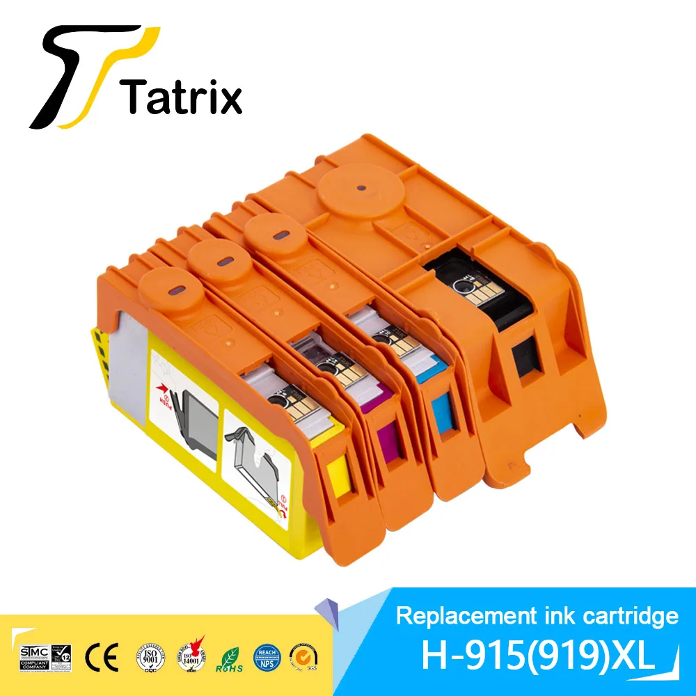 Tatrix for Hp915XL 919XL 915 919 XL Remanufactured Color Inkjet Ink Cartridge for HP OfficeJet Pro 8010 8023 8025 8022 Printer