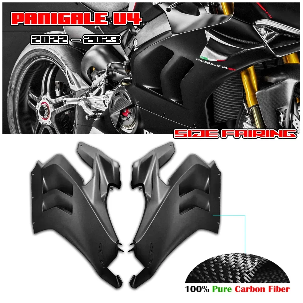 

100% Real Dry Carbon Fiber Side Fairing for DUCATI PANIGALE V4 R/S SP 2018-2023 Motorcycle Large Side Fairings Panel Cowling