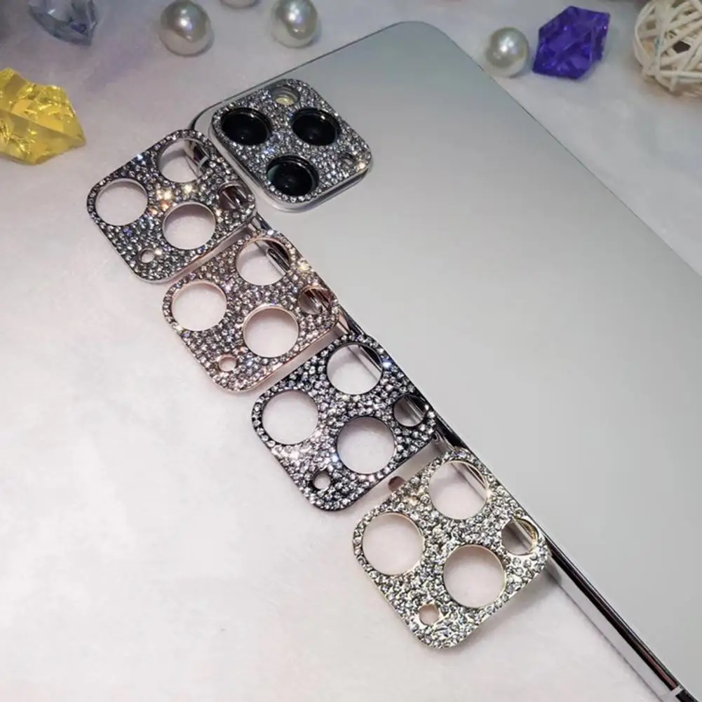 Camera Protector Screen Cover Tempered Glass Phone Film Camera Lens Shiny Rhinestone Exquisite Glitter for i13/13 mini/13 pro/13