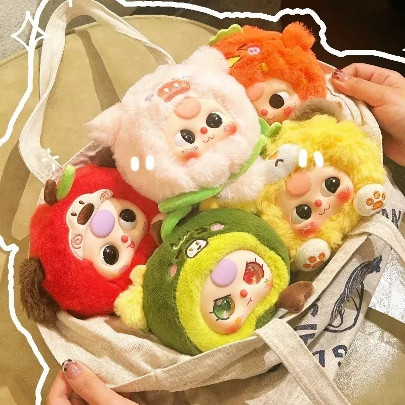 Mainan bayi baru tiga benar-benar Spoiling Anda seri elemen buah kotak buta boneka vinil lembut bantal sofa mainan trendi hadiah Natal