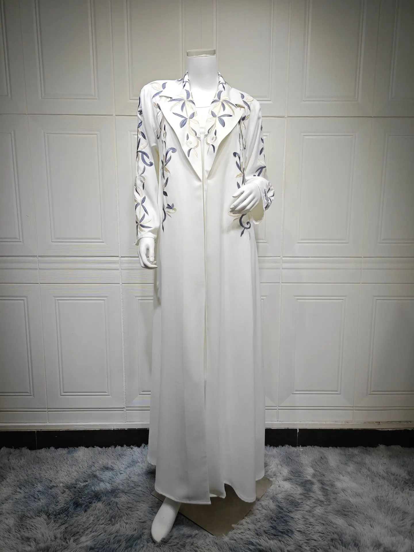 

Embroidery Open Kimono Dubai Abaya Long Dresses Muslim Women Islamic Clothing Abaya African Cardigan Musulman Djellaba Robe Arab