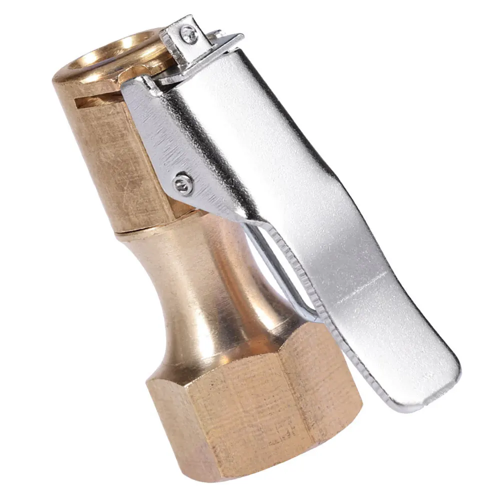 

Heavy Duty Tire Air Chuck with Clip Locking Mechanism Smooth Finish for Quick Tire Inflation Compressor Attachment